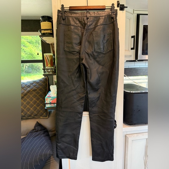 Jigsaw Charcoal Leather Trousers - Picture 2 of 3